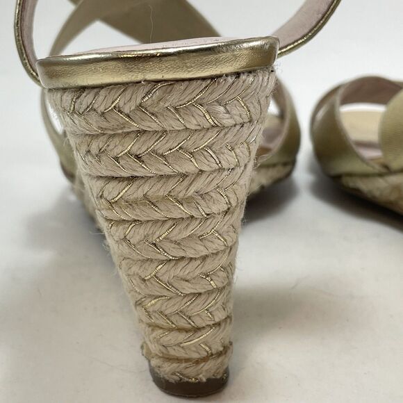 Vince Camuto Gold Espadrille Wedge Sandals Women’s 9M Stretch Strap Slip On - Picture 8 of 15
